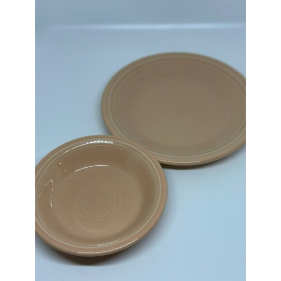 VTG Fiestaware Apricot Salad Plate Soup/Cereal Bowl Apricot Fiesta Dinnerware - Picture 3 of 9